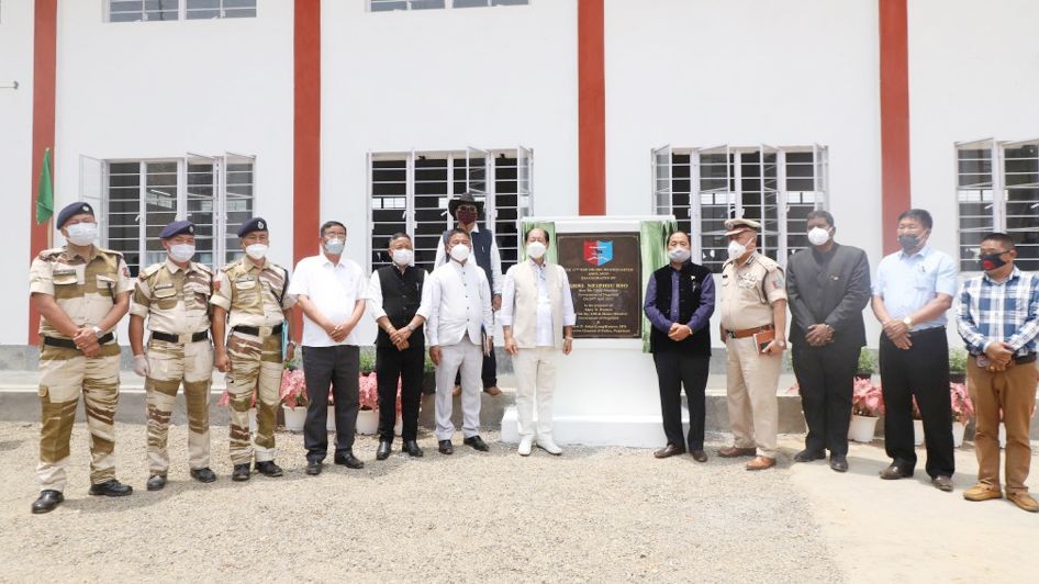 Unveiling of 11th NAP (IR) Bn Hq Aboi plaque by Chief Minister Neiphiu Rio on April 29 at Aboi Town. (DIPR Photo)